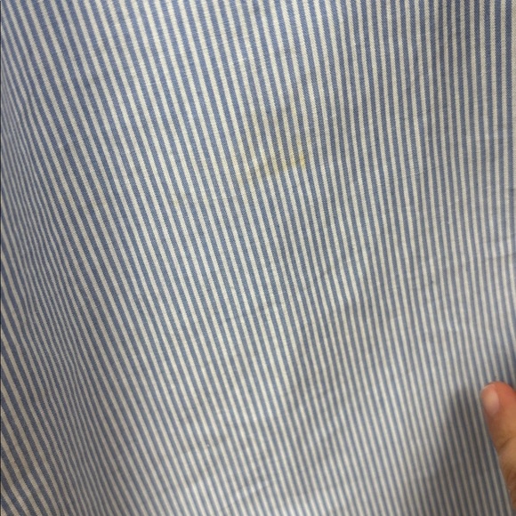 Sail to Sable Pinstripe White and Blue Ruffle Dress - S - Picture 10 of 10